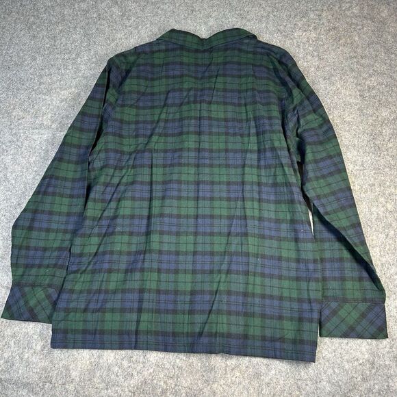 Pendleton Pajama Shirt Large Flannel Cotton Blue Green Button Down - Picture 5 of 7